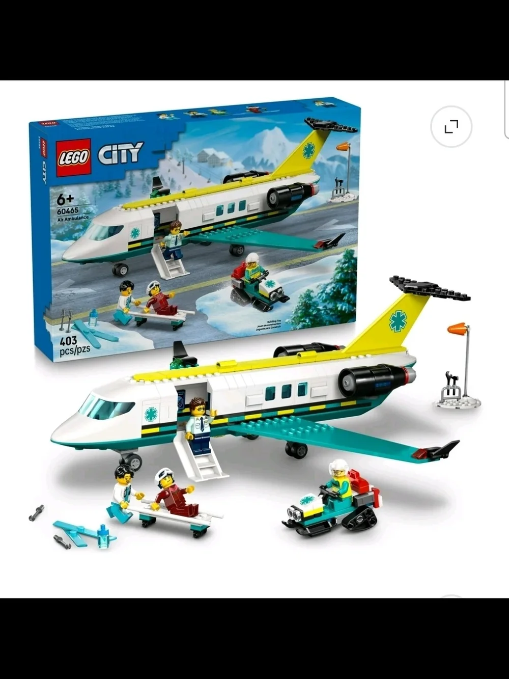 LEGO City Emergency Air Ambulance Airplane Building Toy for Kids - Pretend Play